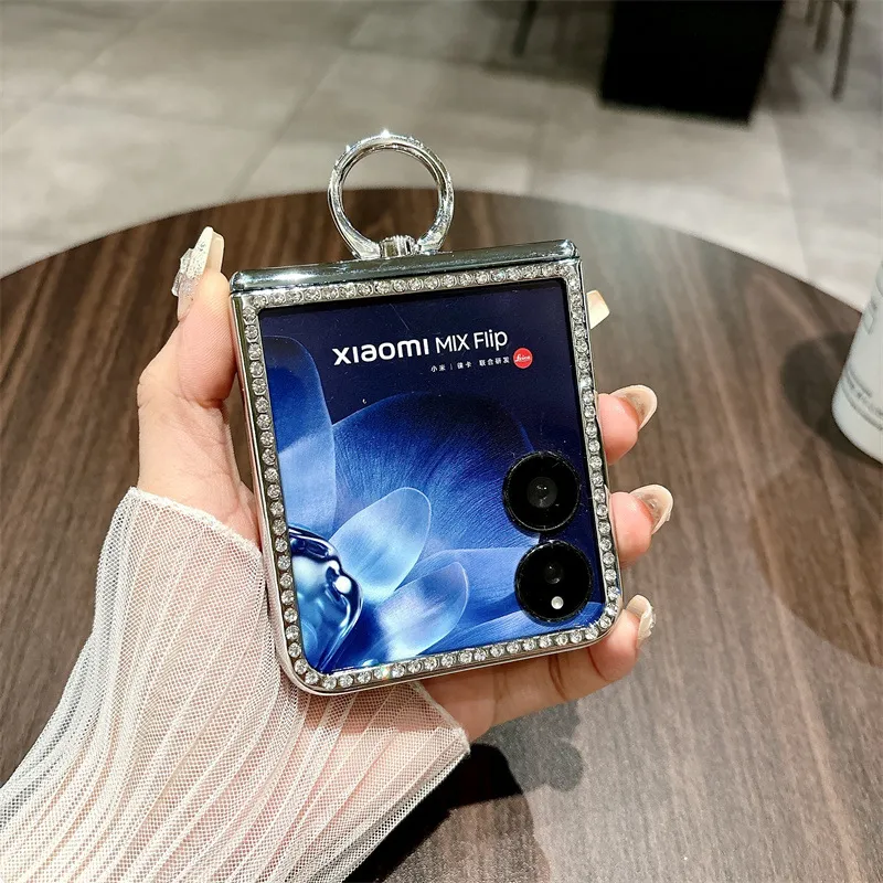 Compatible with Xiaomi MIX Flip phone case, mixflip folding ring holder, full-coverage hinge, drop-proof protective case