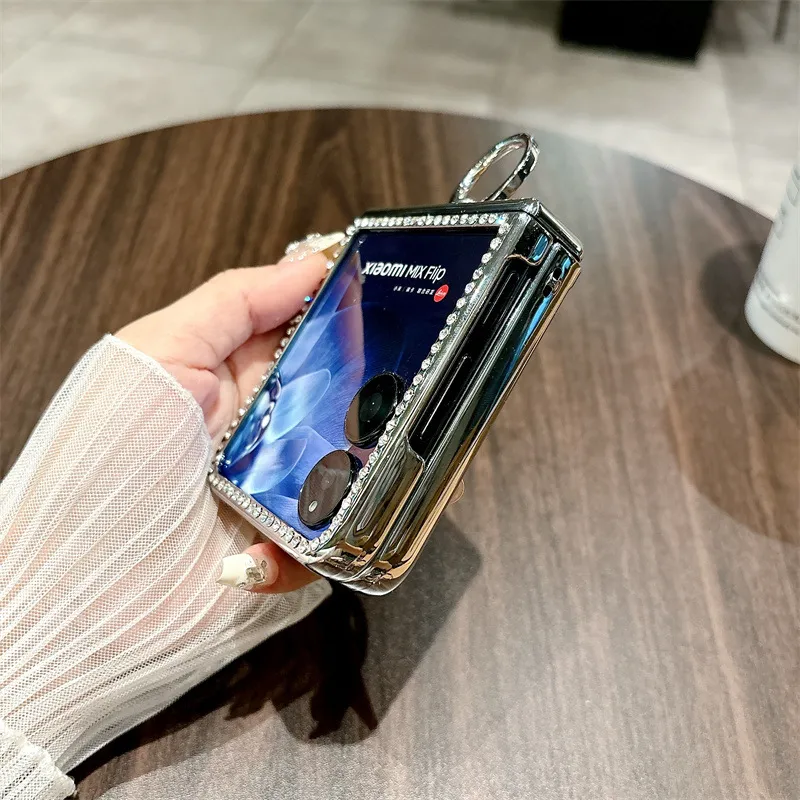 Compatible with Xiaomi MIX Flip phone case, mixflip folding ring holder, full-coverage hinge, drop-proof protective case