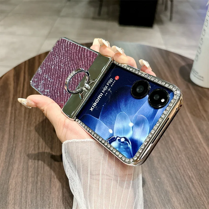Compatible with Xiaomi MIX Flip phone case, mixflip folding ring holder, full-coverage hinge, drop-proof protective case