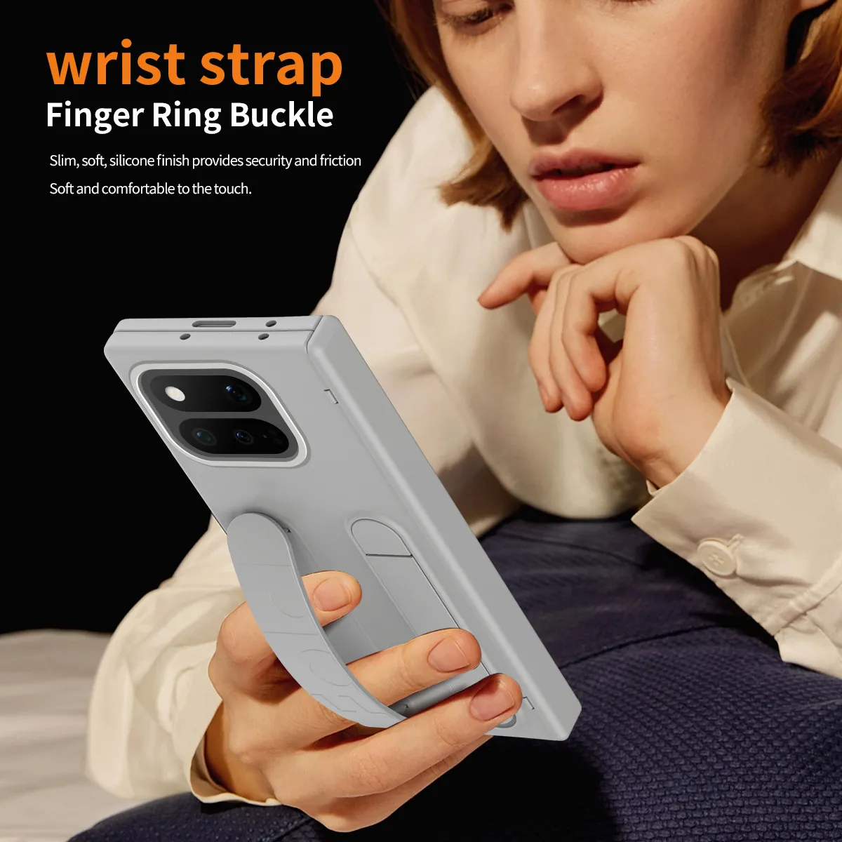 Compatible with Google Pixel 11 Pro phone case, Google Pixel 9 wrist strap, stand, hinge, full-coverage drop protection