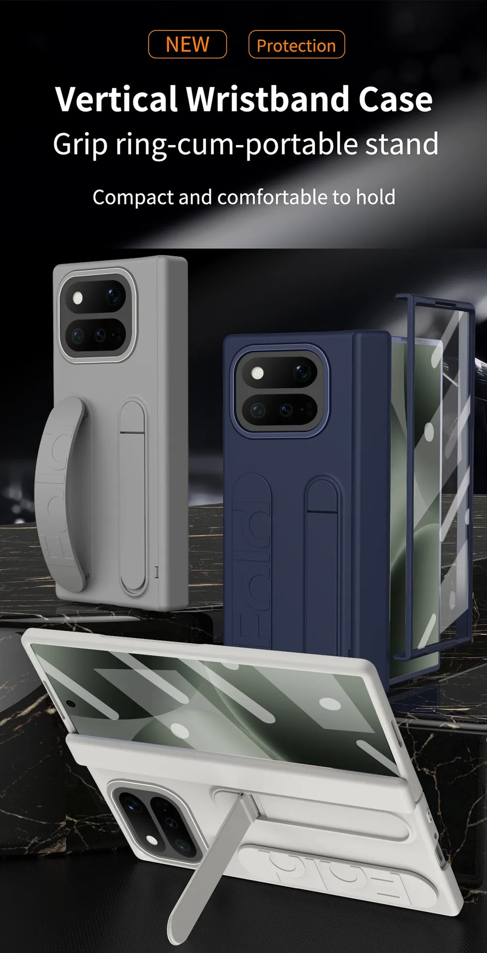 Compatible with Google Pixel 11 Pro phone case, Google Pixel 9 wrist strap, stand, hinge, full-coverage drop protection