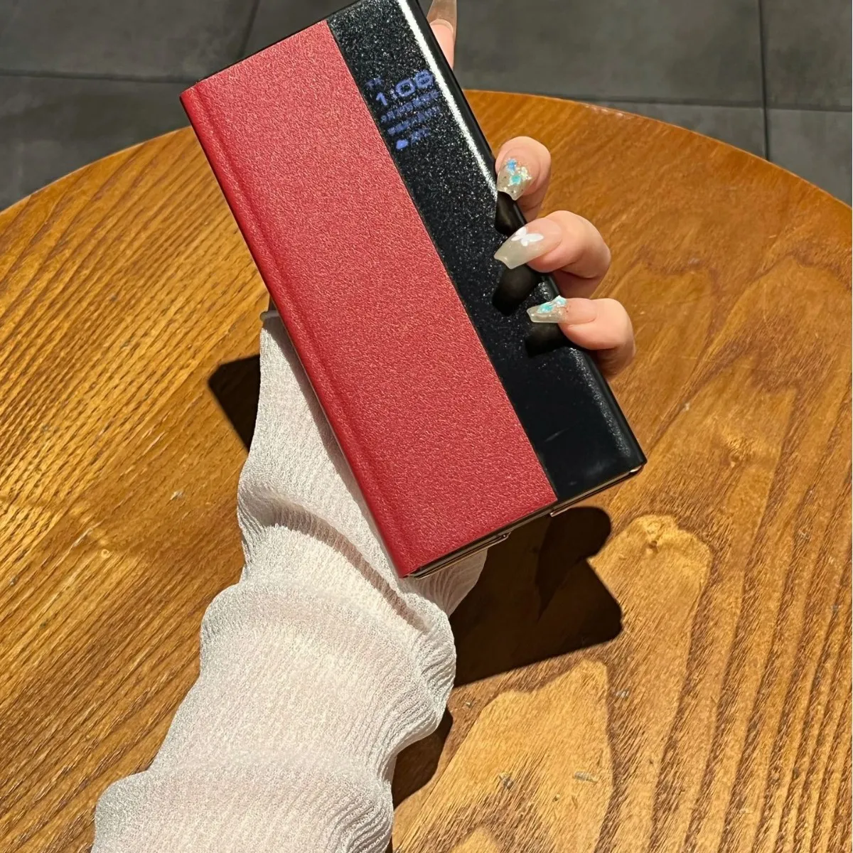 Compatible Huawei MATEXT phone case, smart leather case with screen stand, folding, full-coverage, drop-proof protective case.