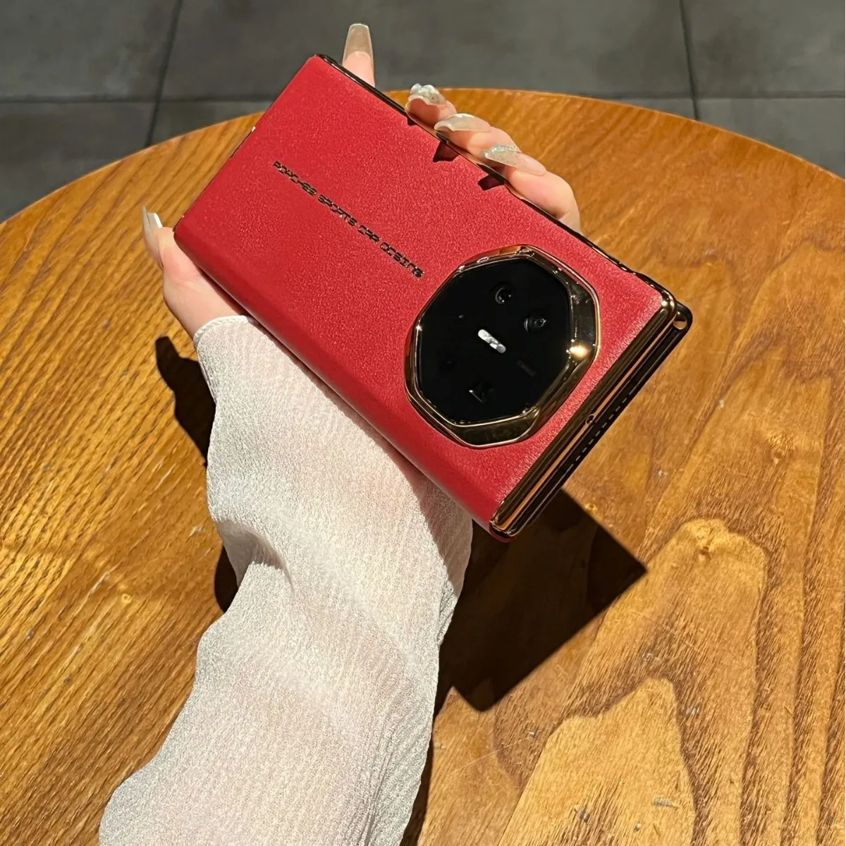 Compatible Huawei MATEXT phone case, smart leather case with screen stand, folding, full-coverage, drop-proof protective case.