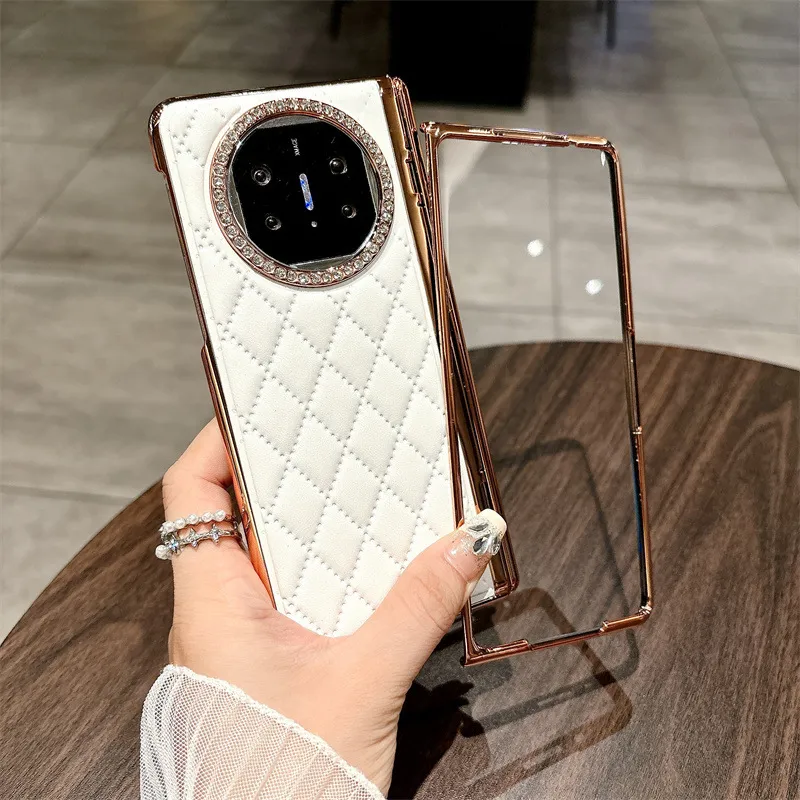 Compatible with Huawei Mate X5 phone case, MATE X3 foldable screen stand, electroplated leather hinge, and drop-proof protective case.