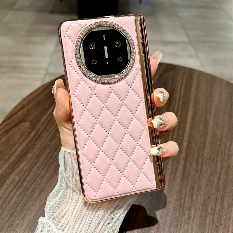 Compatible with Huawei Mate X5 phone case, MATE X3 foldable screen stand, electroplated leather hinge, and drop-proof protective case.