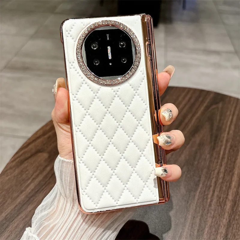 Compatible with Huawei Mate X5 phone case, MATE X3 foldable screen stand, electroplated leather hinge, and drop-proof protective case.
