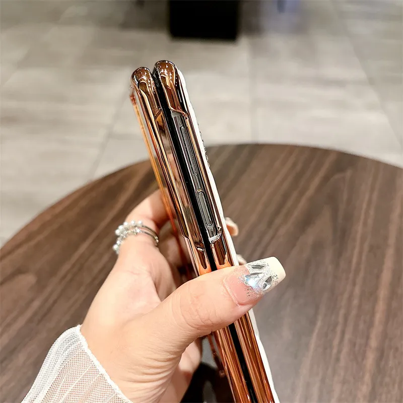 Compatible with Huawei Mate X5 phone case, MATE X3 foldable screen stand, electroplated leather hinge, and drop-proof protective case.