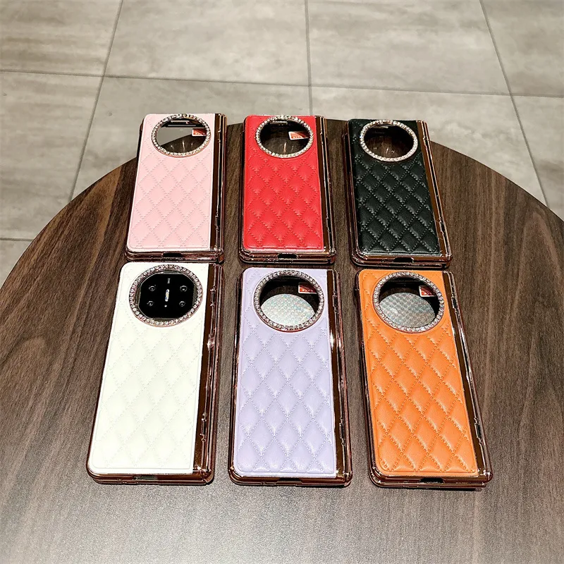 Compatible with Huawei Mate X5 phone case, MATE X3 foldable screen stand, electroplated leather hinge, and drop-proof protective case.