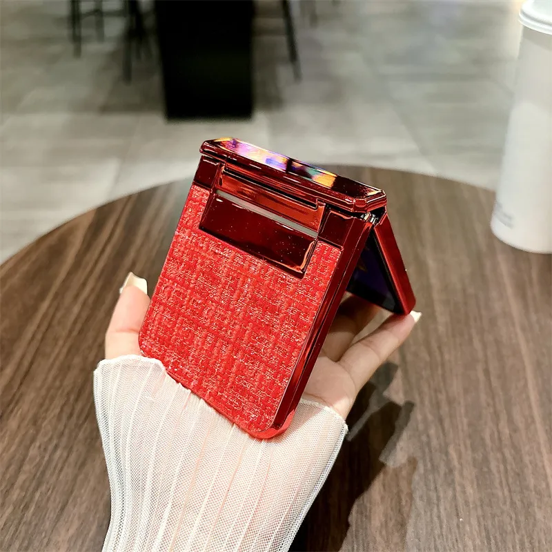 Compatible with Samsung ZFlip 7FE phone case, ZFLIP 6 foldable screen, minimalist fabric hinge, full-coverage drop protection leather.