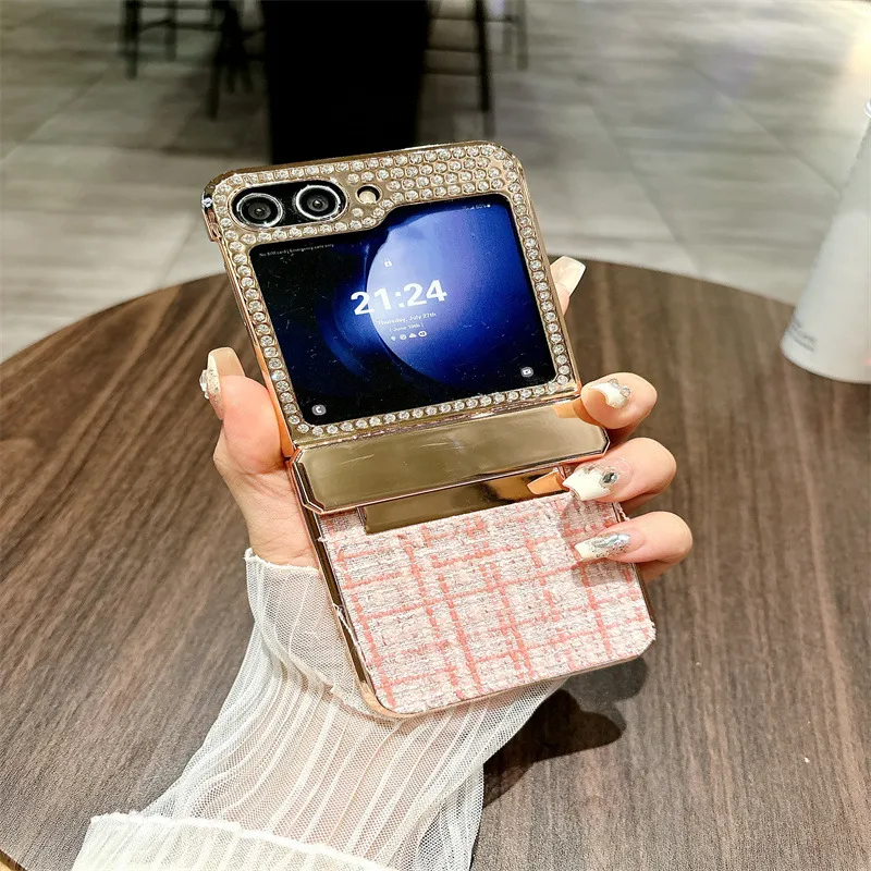 Compatible with Samsung ZFlip 7FE phone case, ZFLIP 6 foldable screen, minimalist fabric hinge, full-coverage drop protection leather.
