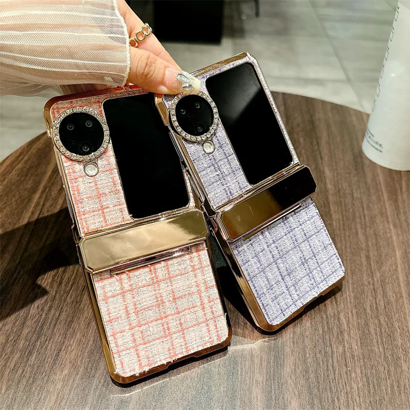 Compatible with OPPO Find N3 Flip phone case, fabric N3FLIP full-coverage electroplated hinge case, drop-proof protective case