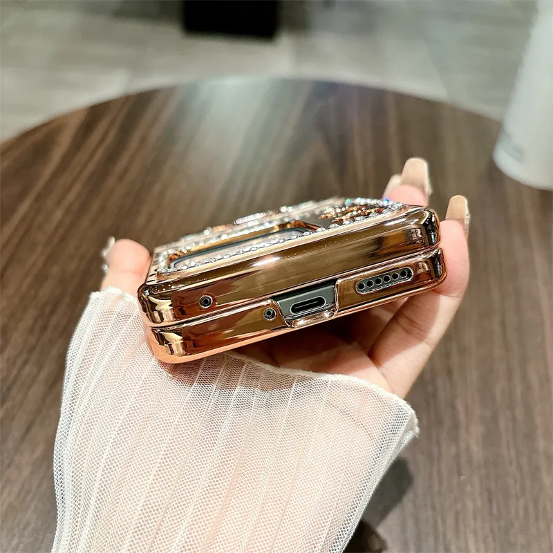 Compatible Huawei Nova Flip phone case, Nova Flip foldable screen leopard print stand hinge full-coverage shockproof case