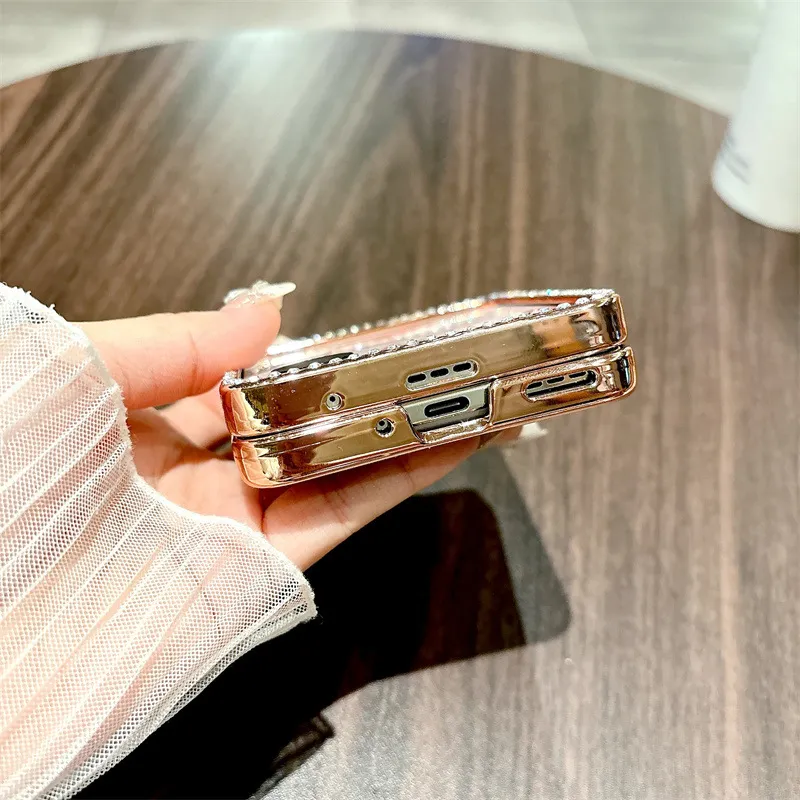 Suitable for Honor Magic V Flip phone cases with foldable screens, featuring luxurious electroplated leopard print for drop protection.