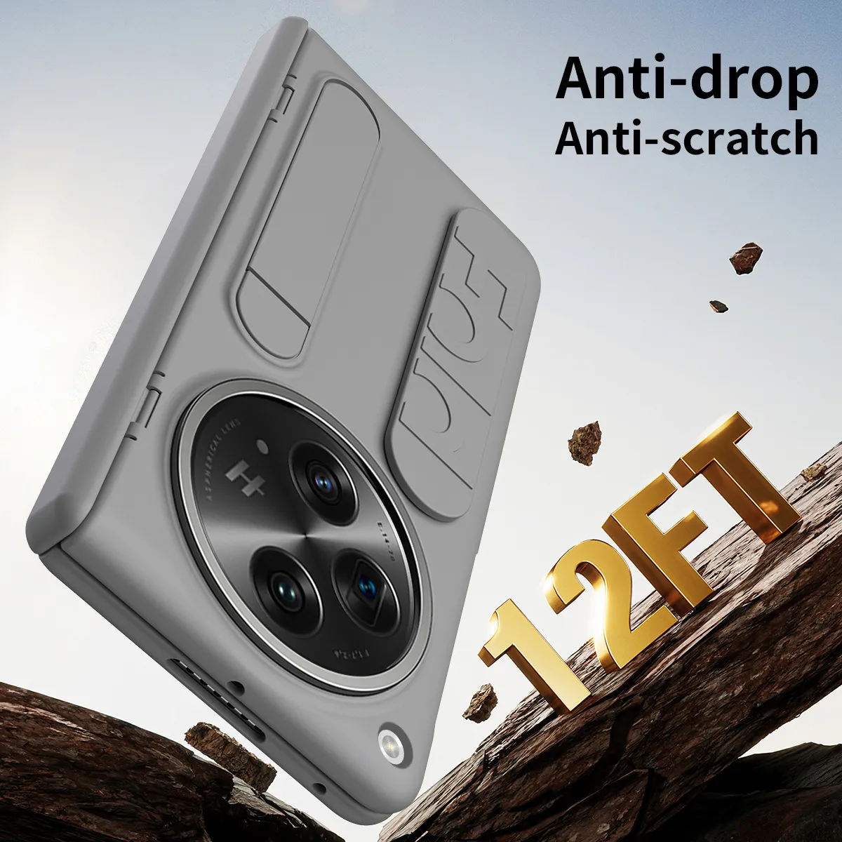 Compatible with OnePlus Open phone case, OnePlus folding wrist strap, vertical stand, hinge, full-coverage drop-proof protective case.