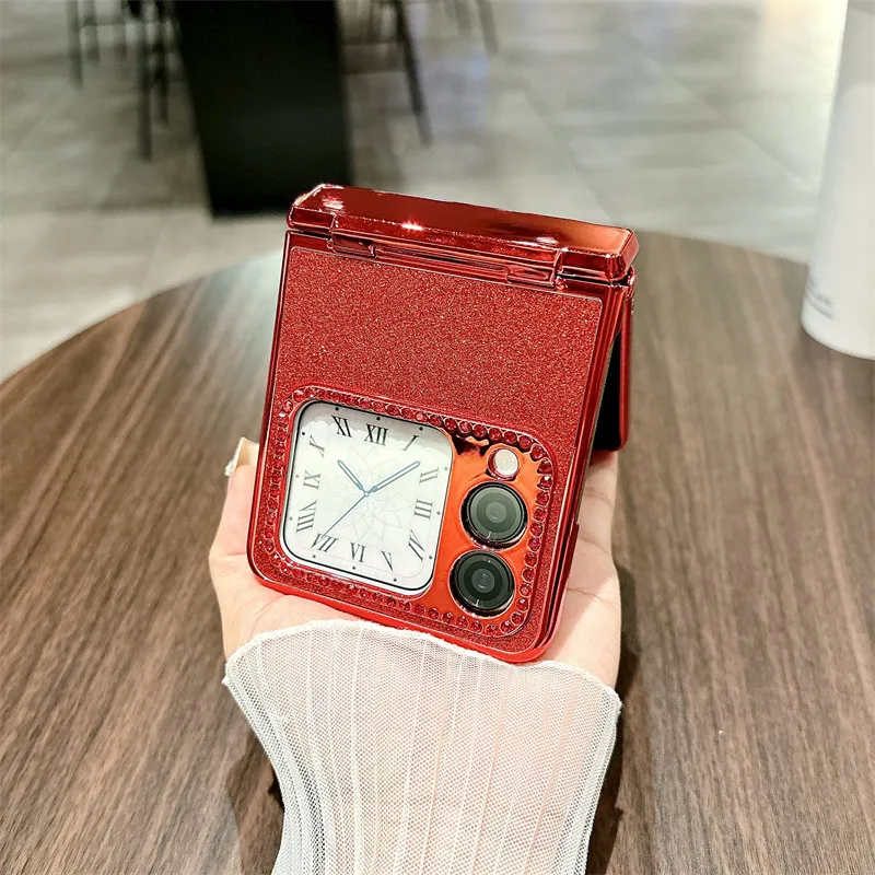 Compatible Huawei Nova Flip phone case, Nova Flip foldable screen crystal glitter hinge full-coverage shockproof case