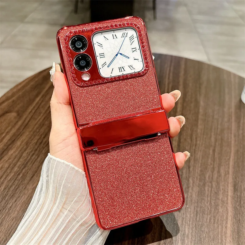 Compatible Huawei Nova Flip phone case, Nova Flip foldable screen crystal glitter hinge full-coverage shockproof case