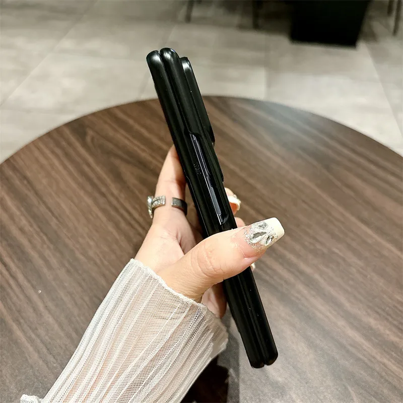 Xiaomi MIX FOLD4 phone case, vegan leather hinge case with integrated screen protector, suitable for drop protection.