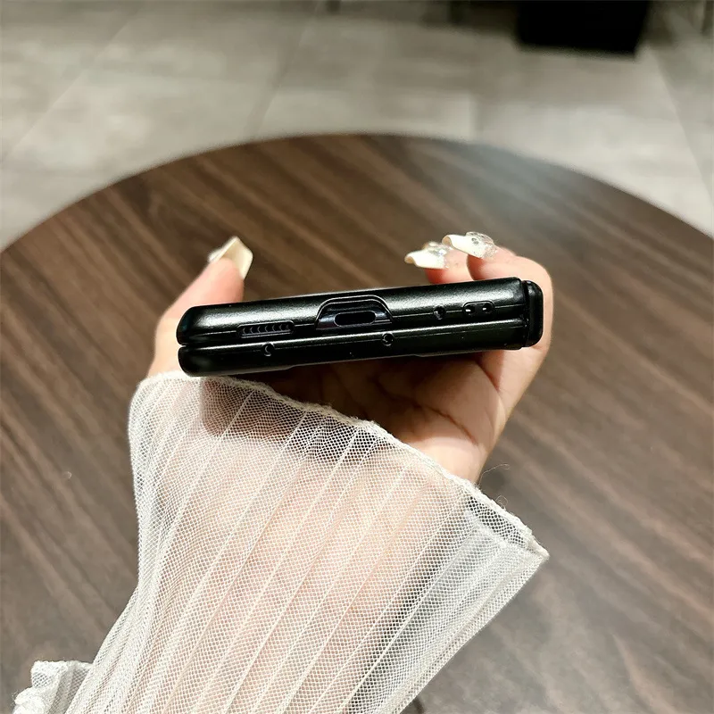 Xiaomi MIX FOLD4 phone case, vegan leather hinge case with integrated screen protector, suitable for drop protection.