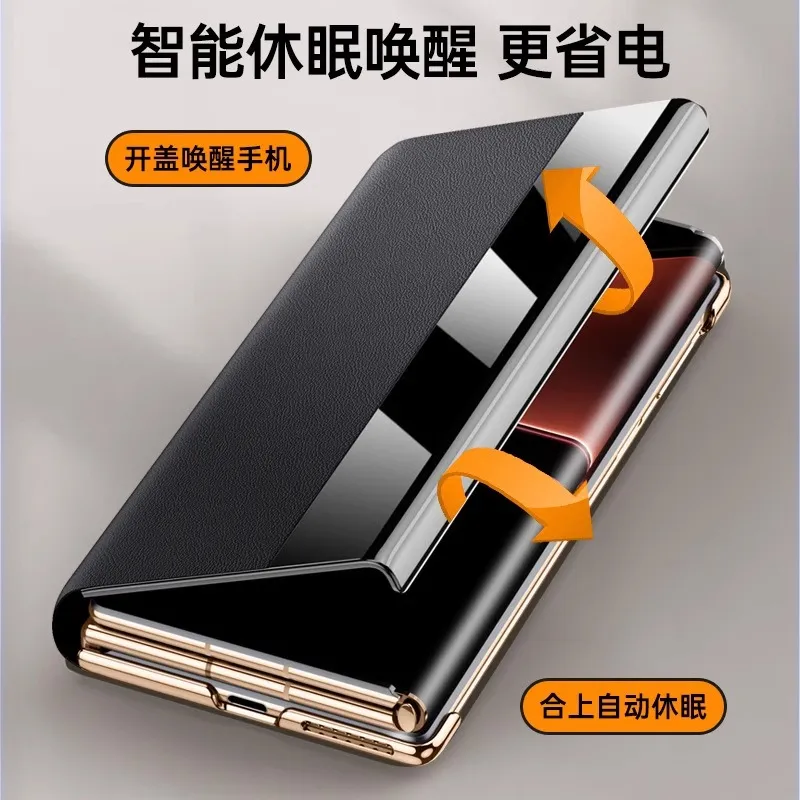 Compatible with Huawei MATE X5 phone case, foldable smart leather case that instantly transforms into an XT screen, drop-proof protective case.