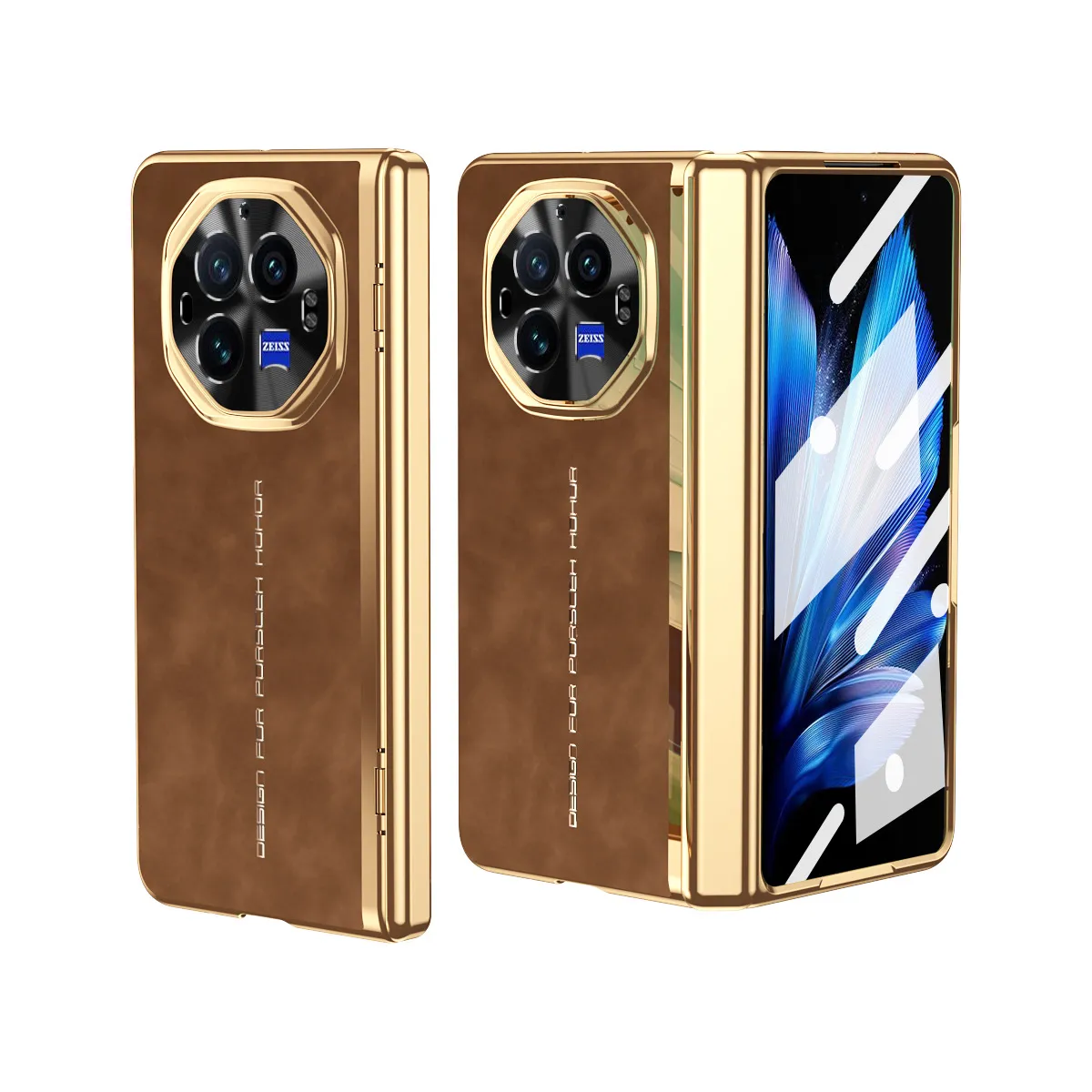 VIVO XFOLD3 phone case, xfold3pro integrated case and screen protector, business-style vegan leather, full-coverage, drop-proof protective case.