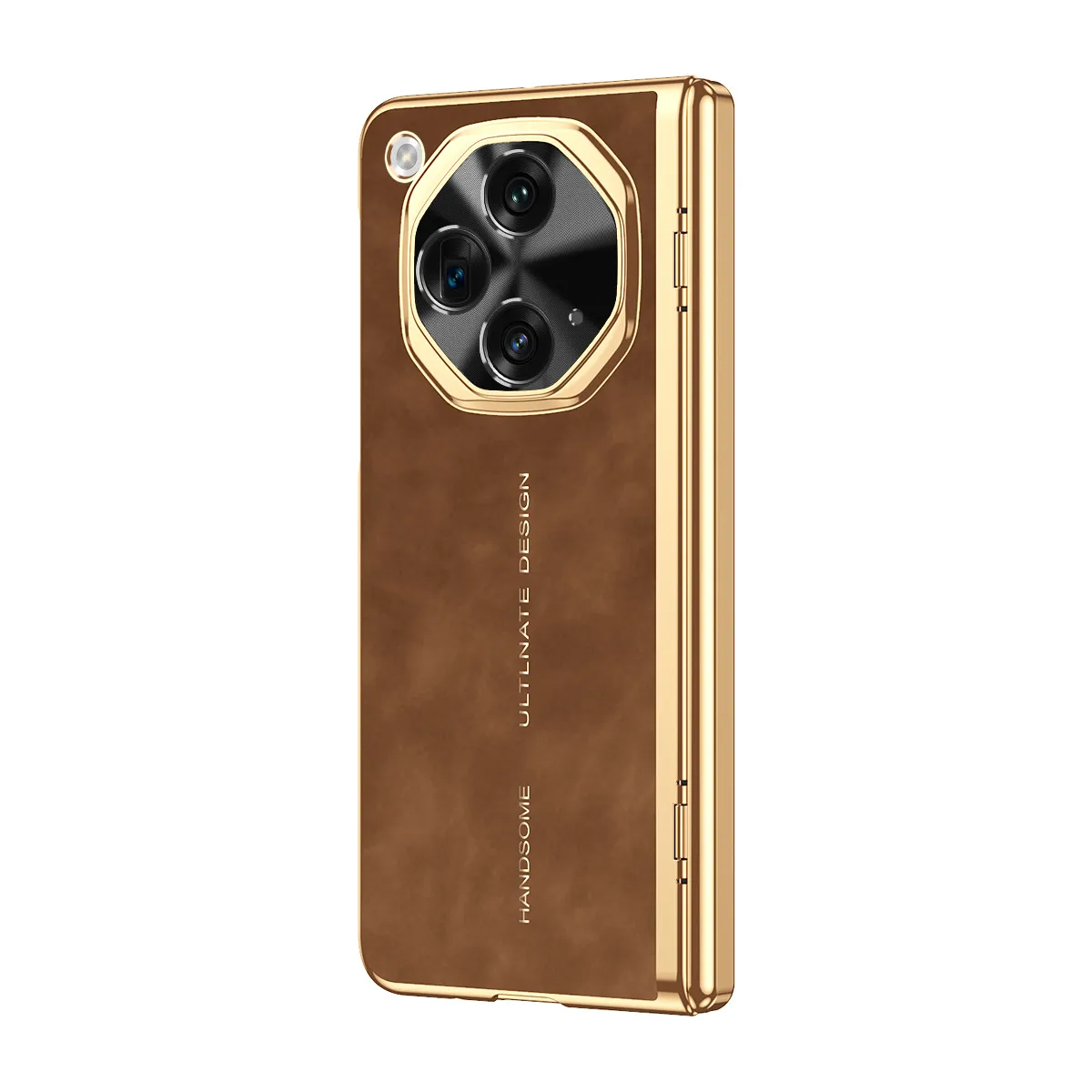 Suitable for OPPO Find N3 phone case with foldable screen, Nappa textured shell, integrated electroplating, full-coverage drop protection case.