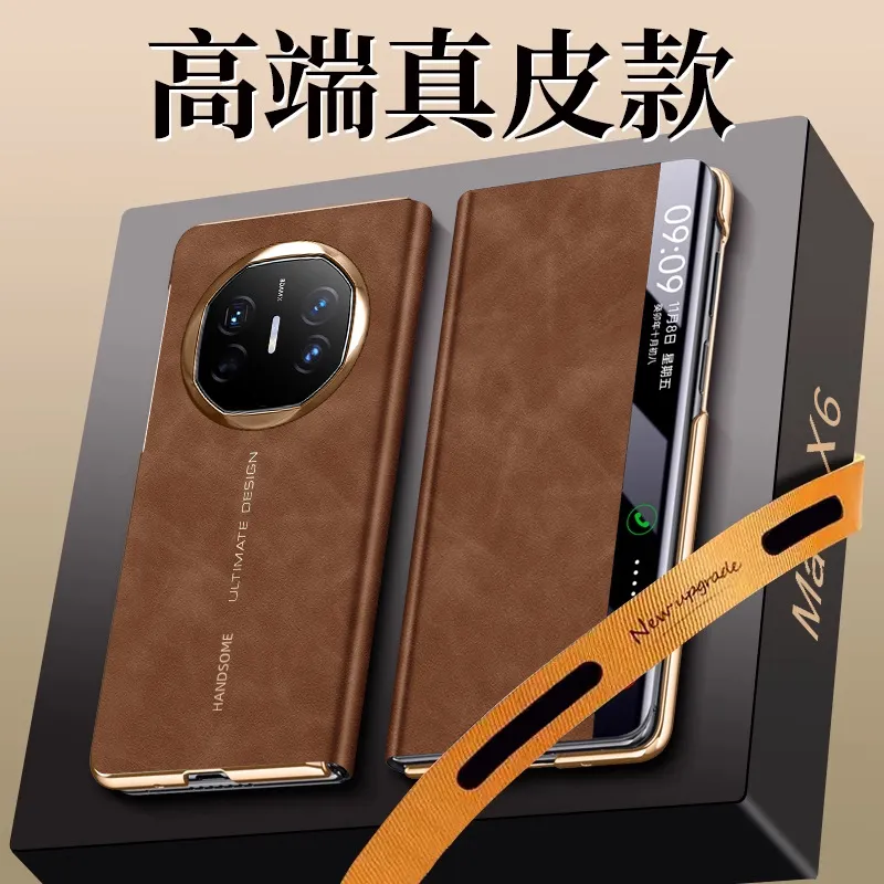 Compatible with Huawei MATE X7 and Mate X6 phones, this foldable smart leather case transforms into an XT window and is shockproof.