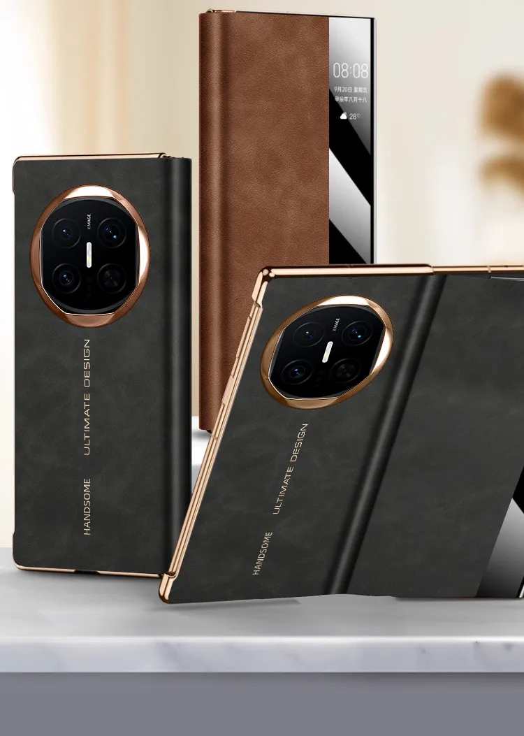 Compatible with Huawei MATE X7 and Mate X6 phones, this foldable smart leather case transforms into an XT window and is shockproof.