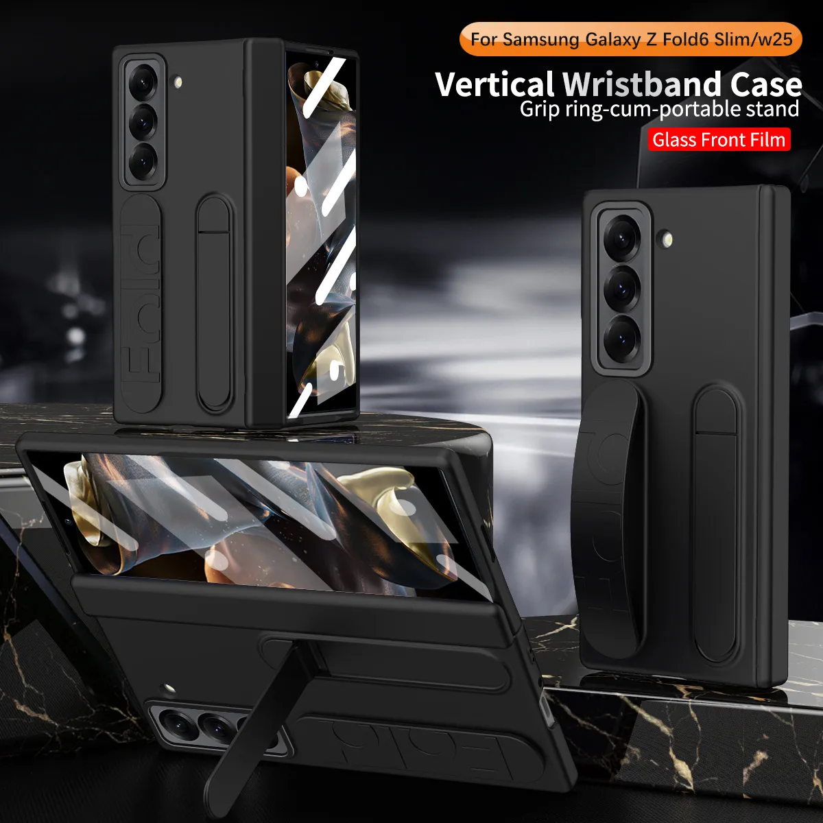 Compatible with Samsung Zfold SE phone case W25 folding official wrist strap pen slot hinge case film integrated protective case