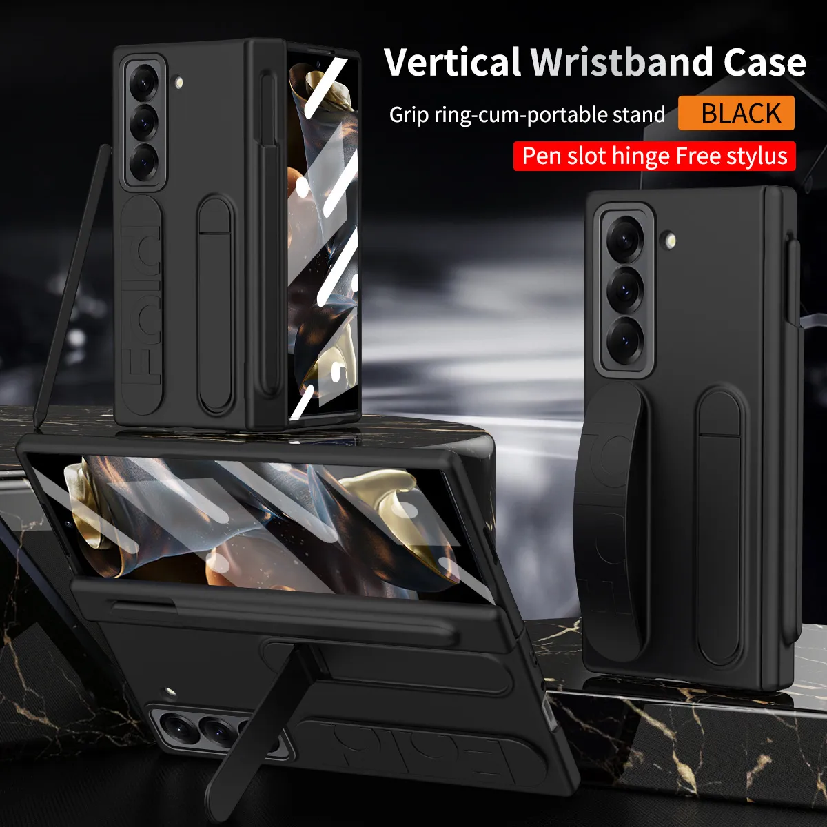 Compatible with Samsung Zfold SE phone case W25 folding official wrist strap pen slot hinge case film integrated protective case