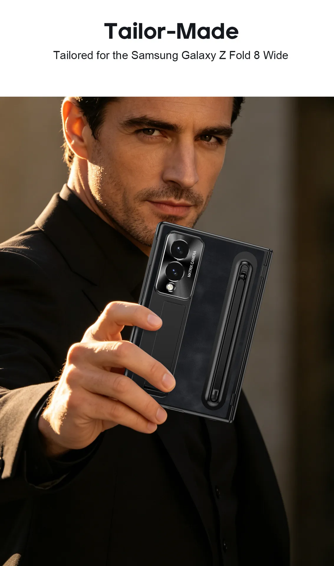 Compatible with Samsung Zfold8 Wide phone case, Zfold8 official folding pen slot case, integrated anti-drop case