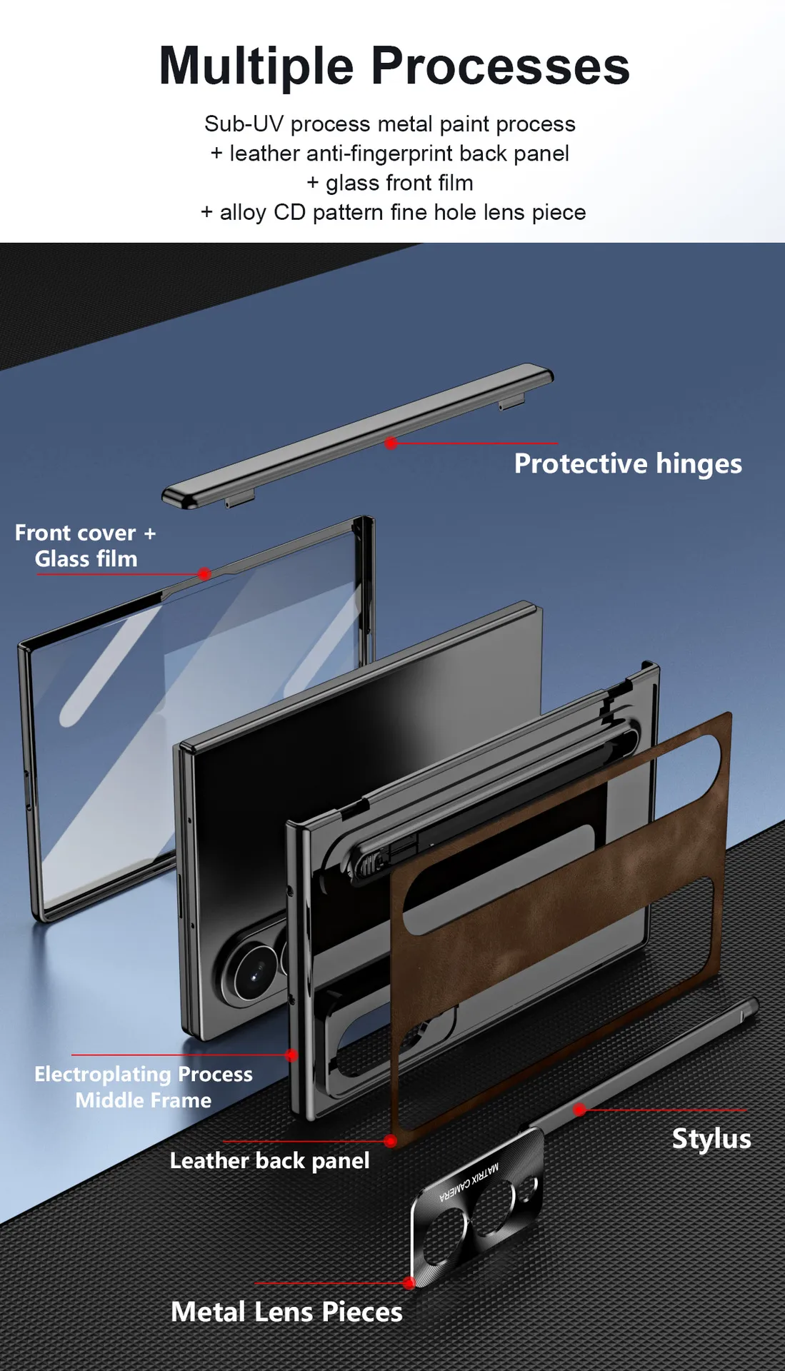 Compatible with Samsung Zfold8 Wide phone case, Zfold8 official folding pen slot case, integrated anti-drop case