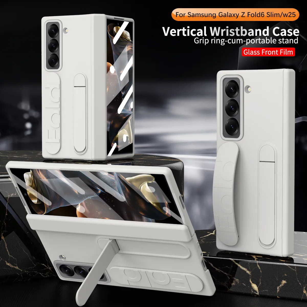 Compatible with Samsung Zfold 6SE phone case, W25 folding official wrist strap stand hinge case film integrated protective case