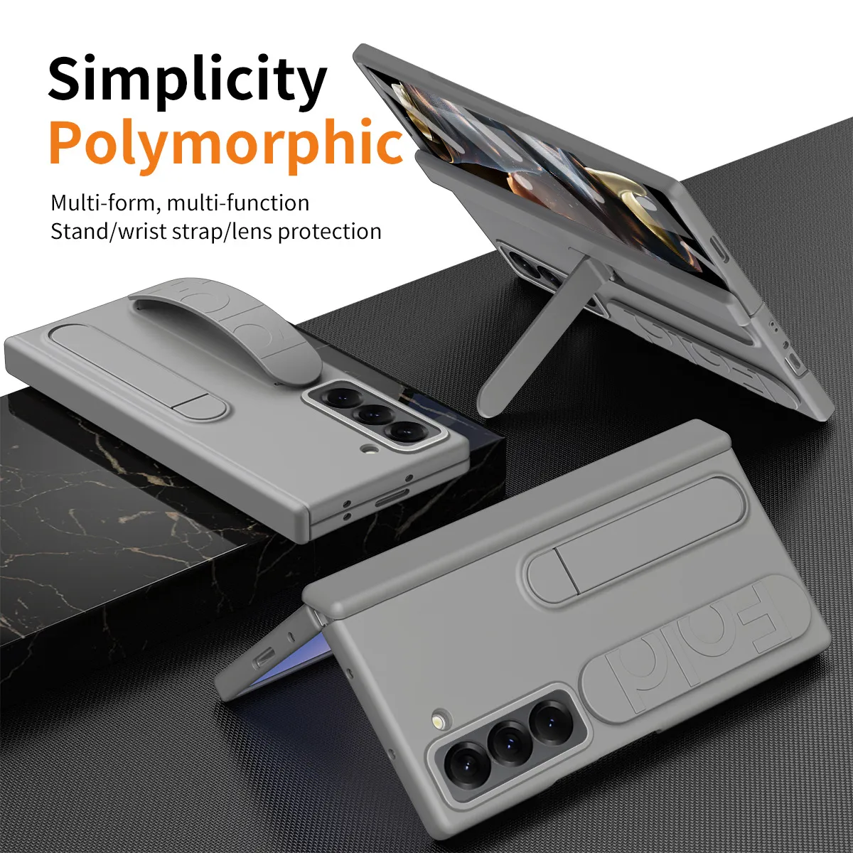 Compatible with Samsung Zfold 6SE phone case, W25 folding official wrist strap stand hinge case film integrated protective case