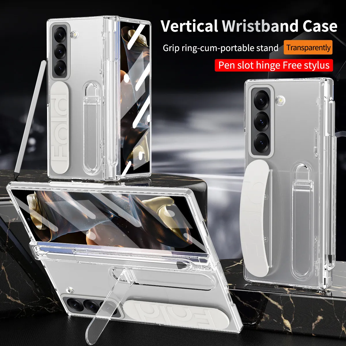 Compatible with Samsung Zfold 6SE phone case, W25 folding official wrist strap stand hinge case film integrated protective case