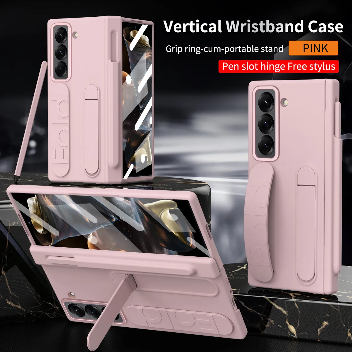 Compatible with Samsung Zfold 6SE phone case, W25 folding official wrist strap stand hinge case film integrated protective case