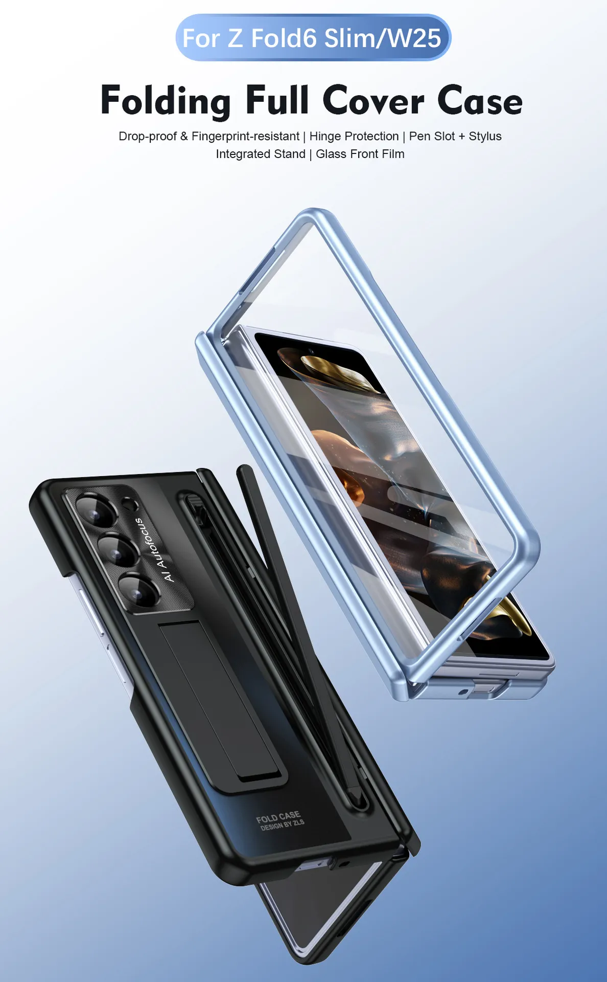 Compatible with Samsung Zfold 6 Slim phone case, Zfold SE folding W25 official pen slot case, integrated protective case