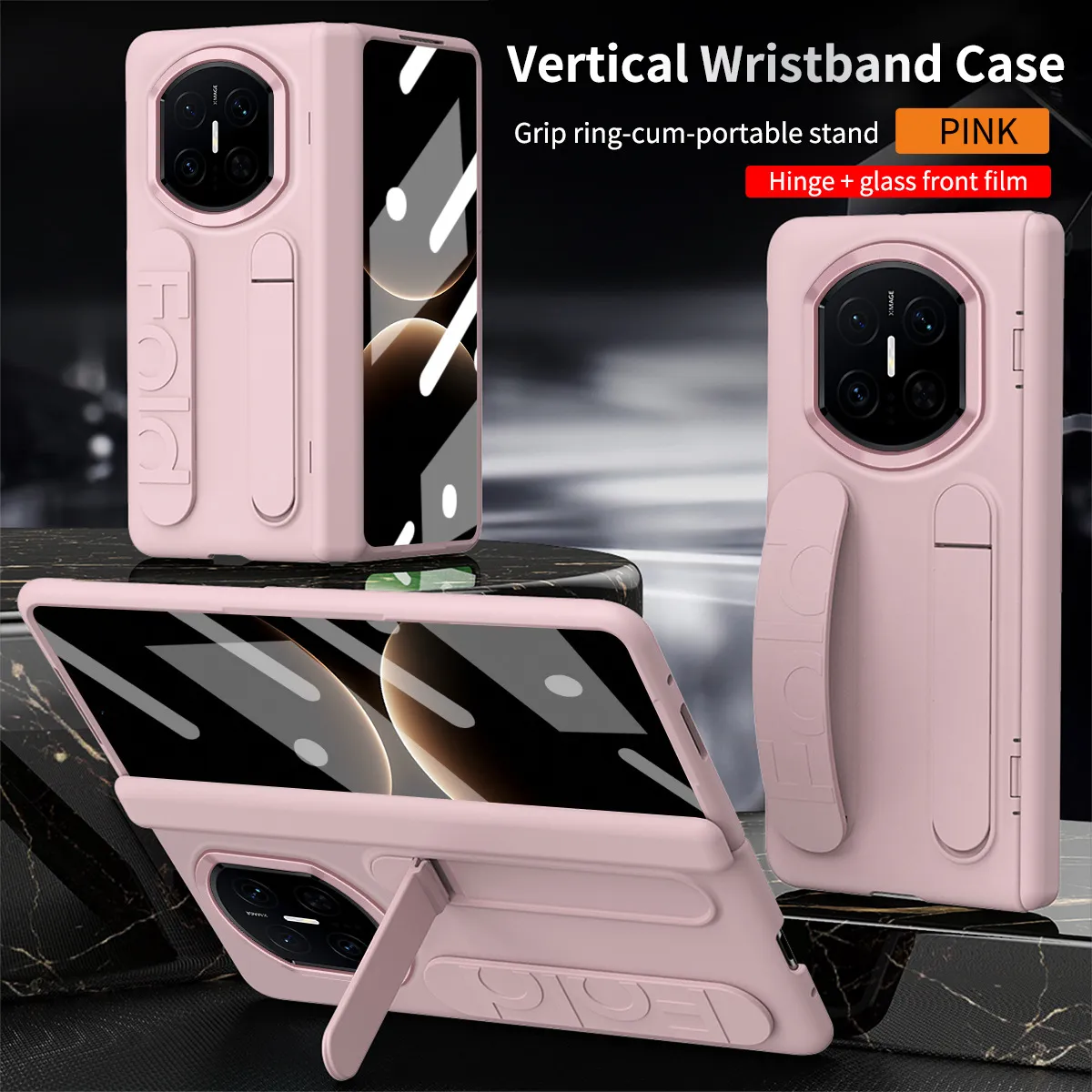 Compatible with Huawei Mate X7 phone case, MATEX6 folding official vertical wrist strap case, integrated anti-drop protective case.