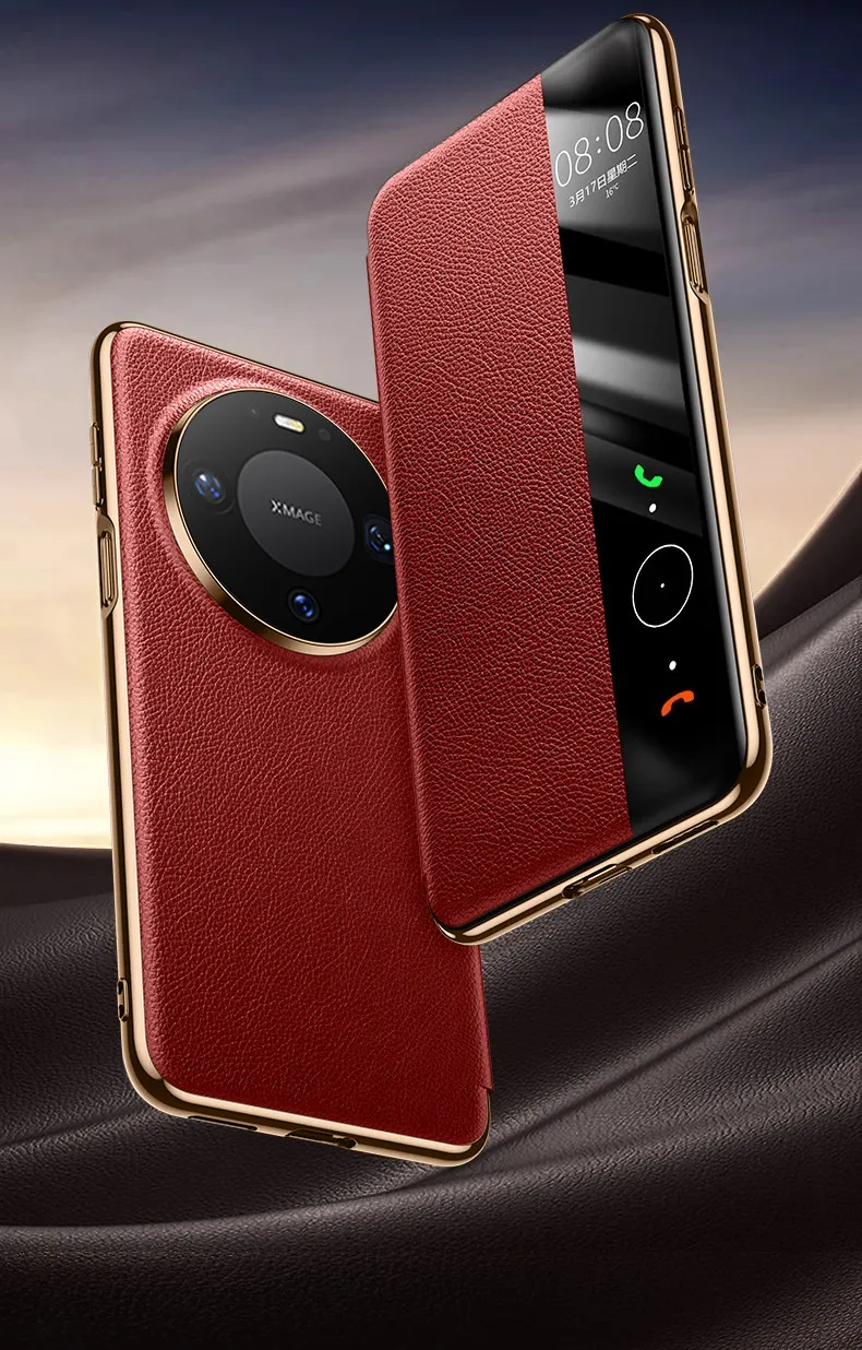 Compatible with Huawei MATE80 and Mate X80 Pro folding window smart leather case, drop-proof protective case