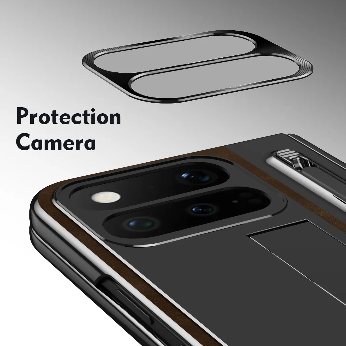 Compatible with Google Pixel 11 Pro and Google 9 Pro vegan leather pen slot hinge full-coverage drop-proof protective case