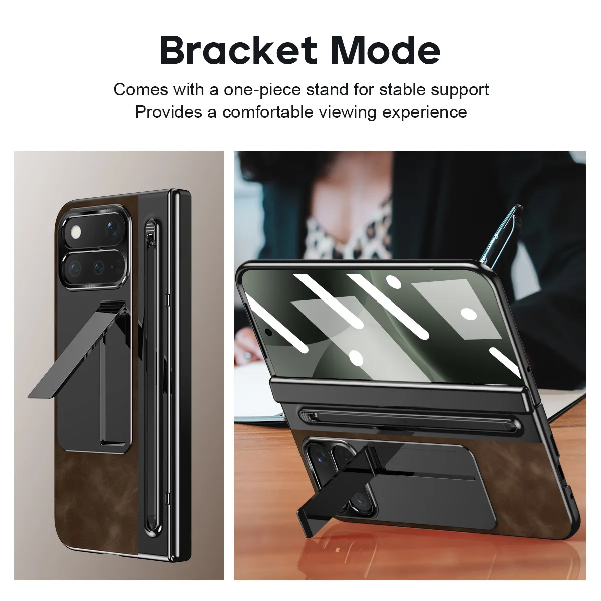 Compatible with Google Pixel 11 Pro and Google 9 Pro vegan leather pen slot hinge full-coverage drop-proof protective case