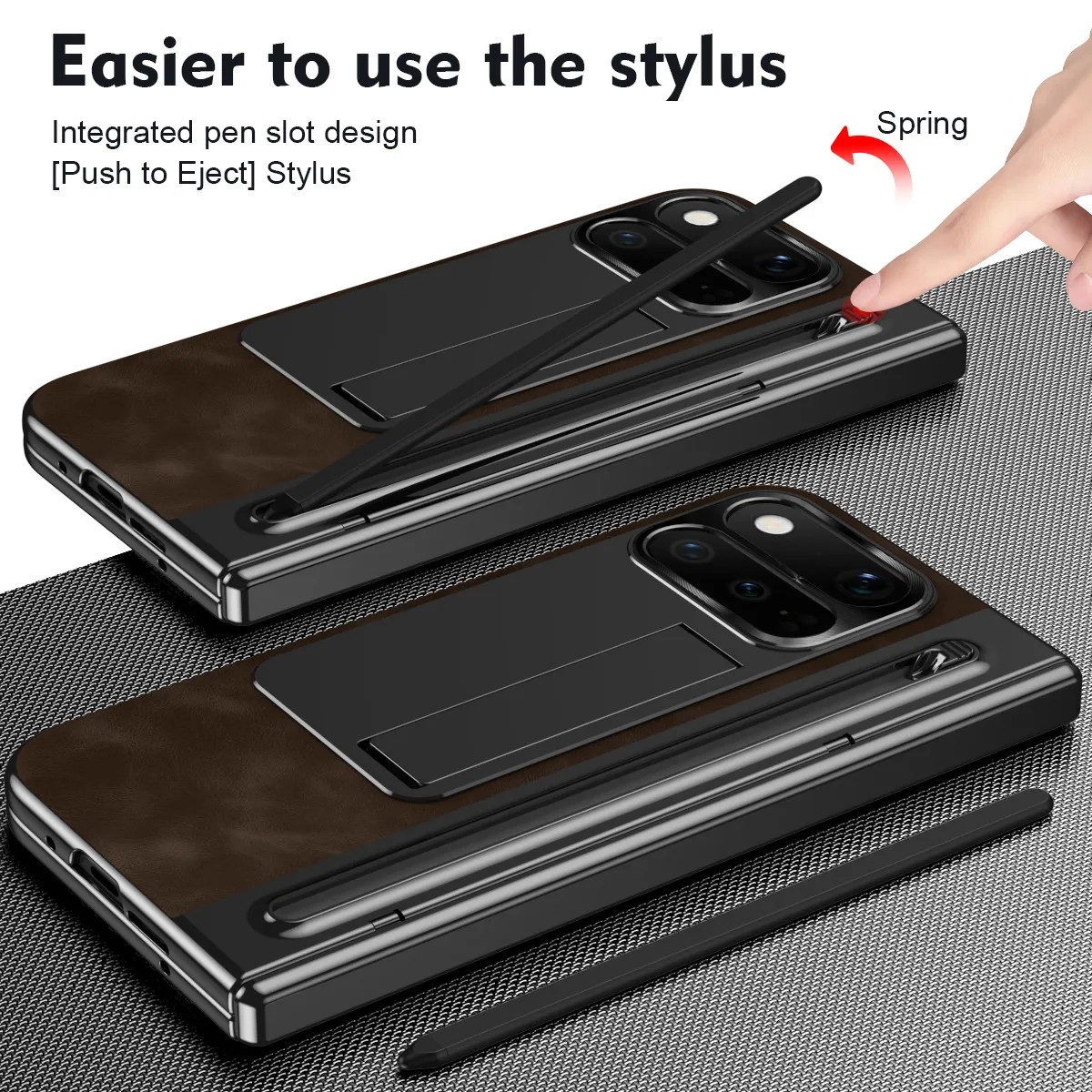 Compatible with Google Pixel 11 Pro and Google 9 Pro vegan leather pen slot hinge full-coverage drop-proof protective case