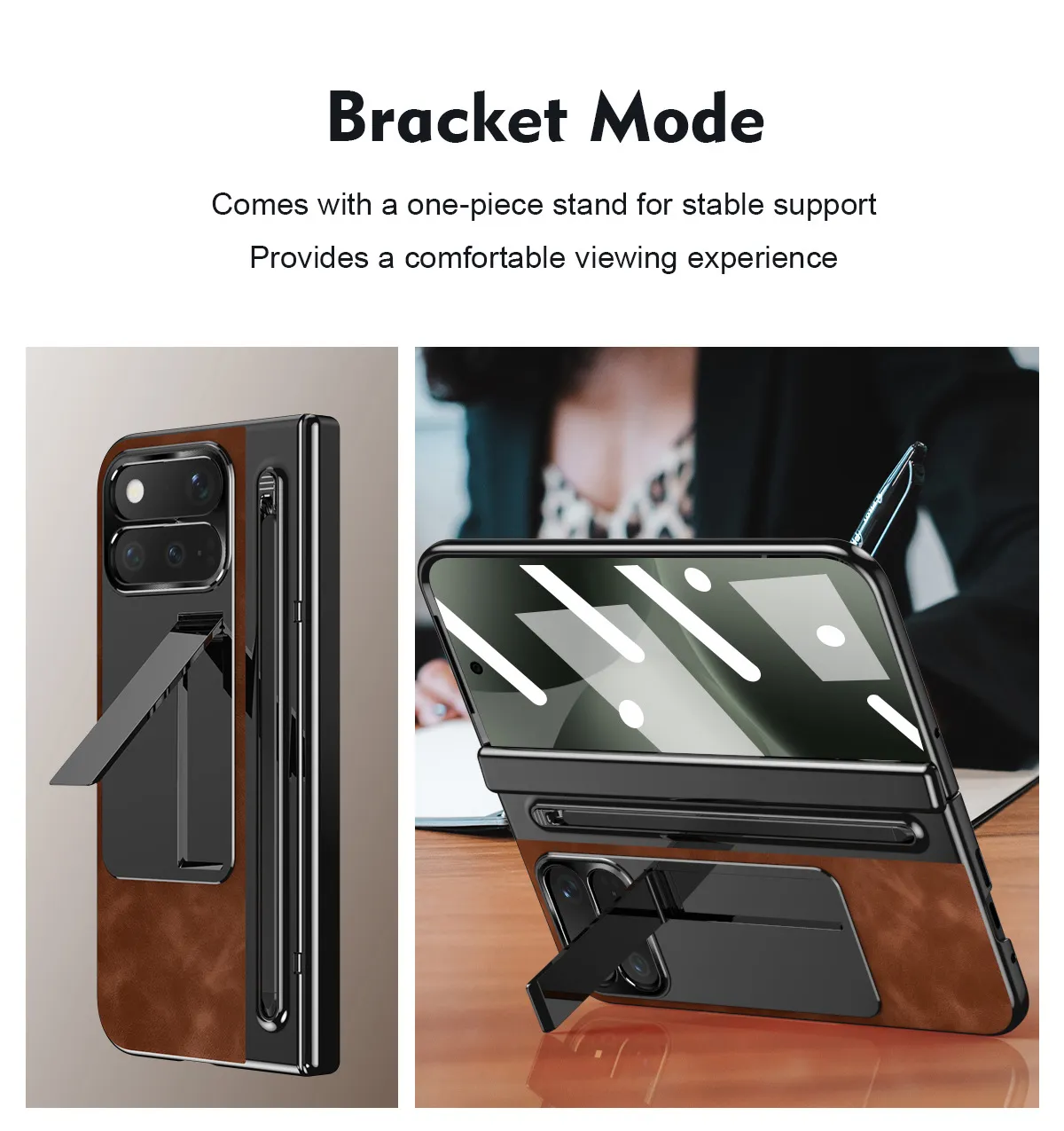 Compatible with Google Pixel 11 Pro and Google 9 Pro vegan leather pen slot hinge full-coverage drop-proof protective case