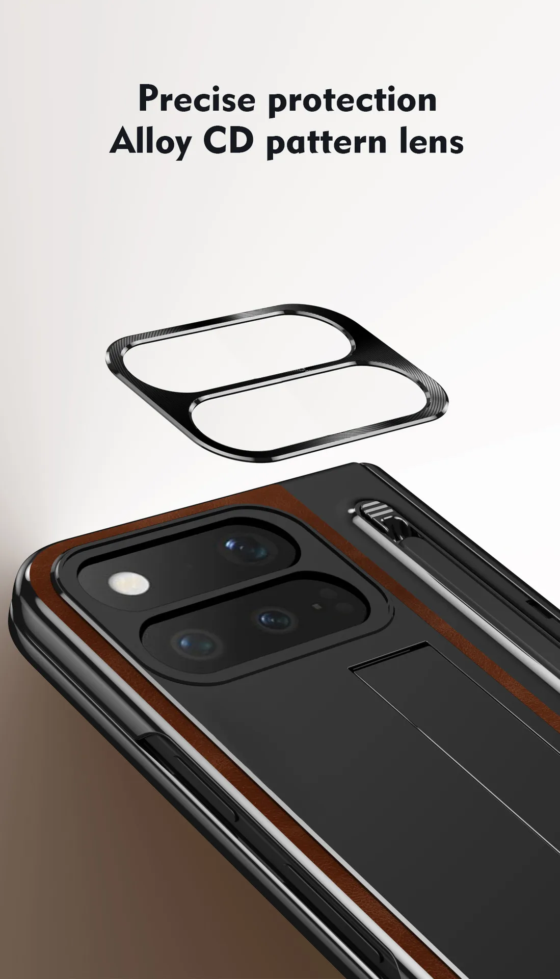 Compatible with Google Pixel 11 Pro and Google 9 Pro vegan leather pen slot hinge full-coverage drop-proof protective case