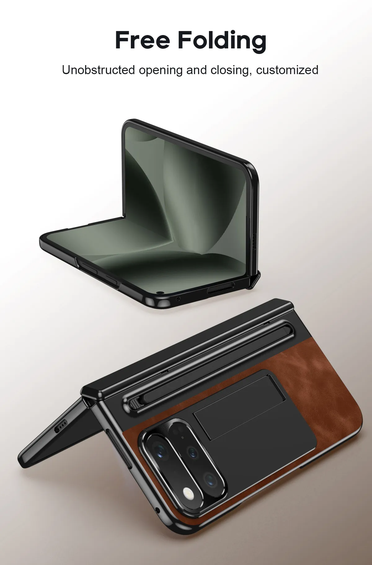 Compatible with Google Pixel 11 Pro and Google 9 Pro vegan leather pen slot hinge full-coverage drop-proof protective case