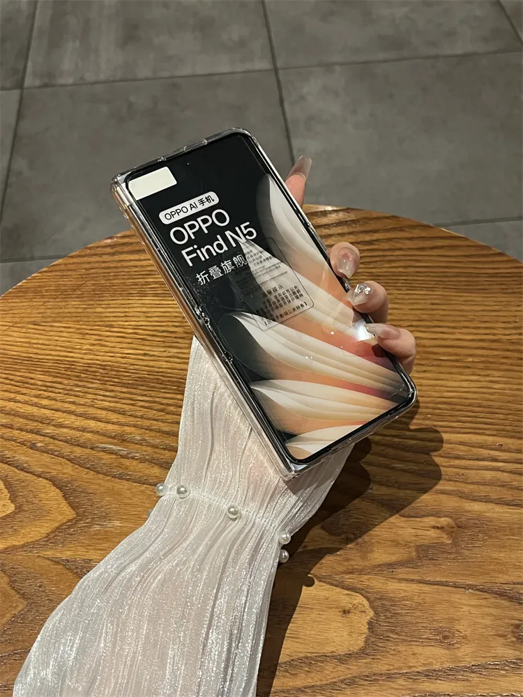 Compatible with OPPO Find N5 foldable phone case, FINDN3 magnetic transparent stand, full-coverage drop-proof protective case