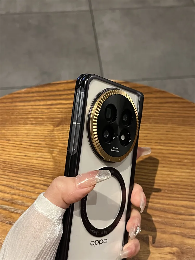 Compatible with OPPO Find N5 foldable phone case, FINDN3 magnetic transparent stand, full-coverage drop-proof protective case