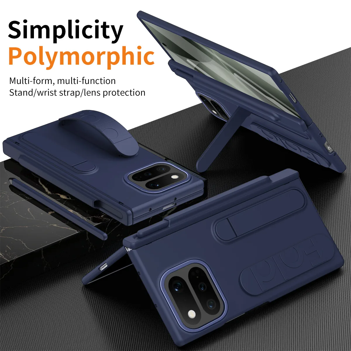 Compatible with Google Pixel 11 Pro phone case, Google Fold 9 wrist strap, pen slot, hinge, full-coverage drop protection
