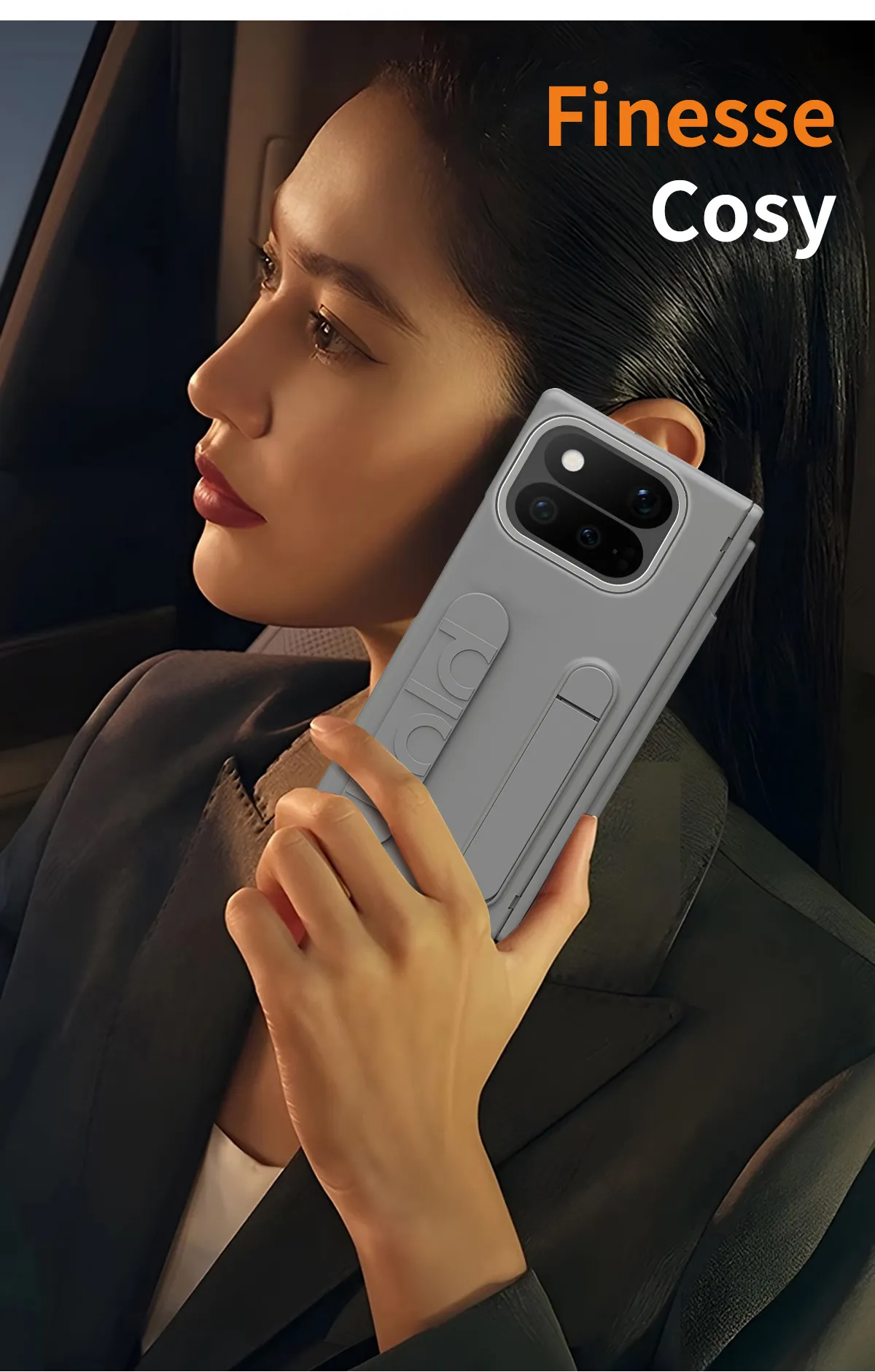 Compatible with Google Pixel 11 Pro phone case, Google Fold 9 wrist strap, pen slot, hinge, full-coverage drop protection