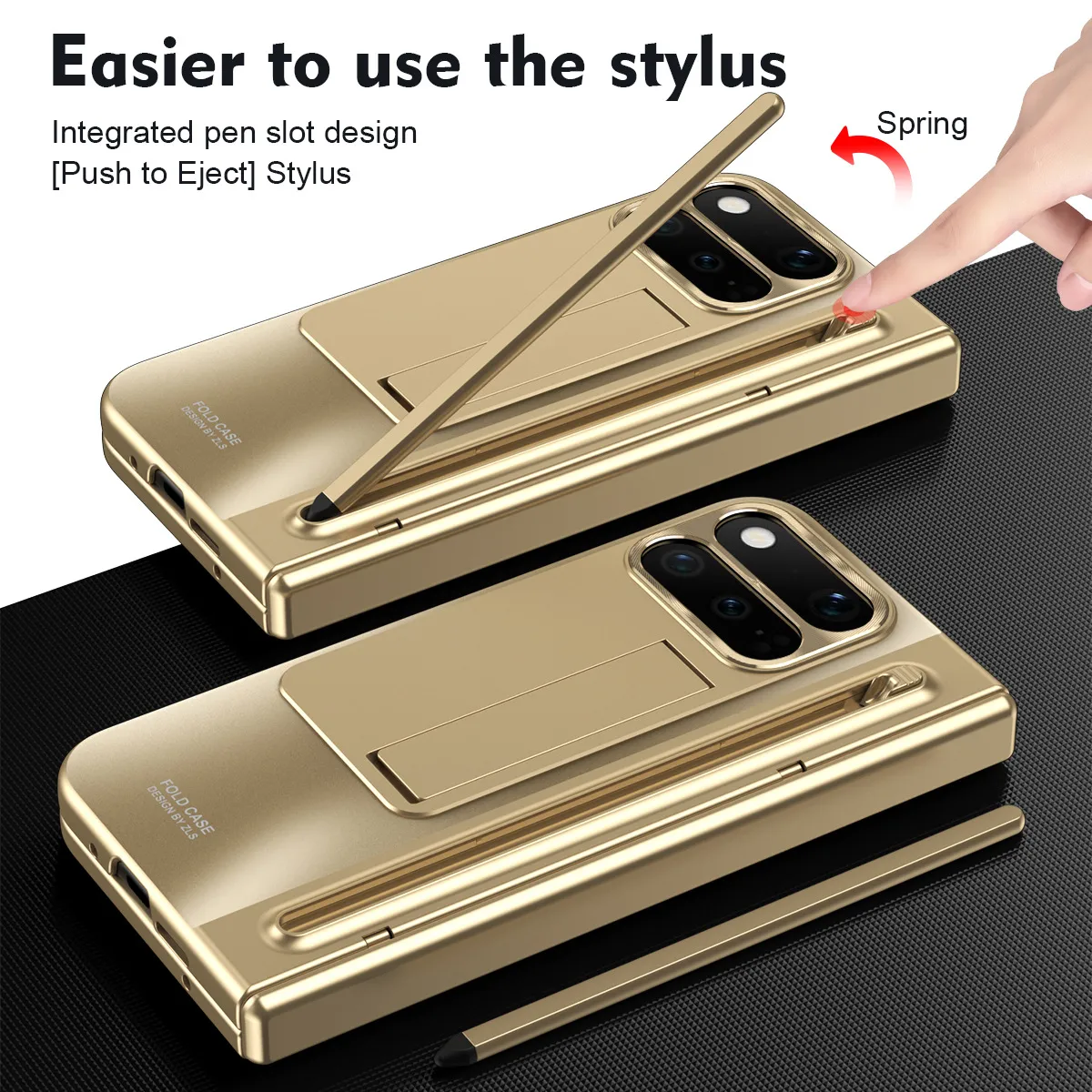 Compatible with Google Pixel 1 Pro and Pixel 9 Pro folding electroplated hinge full-coverage drop protection