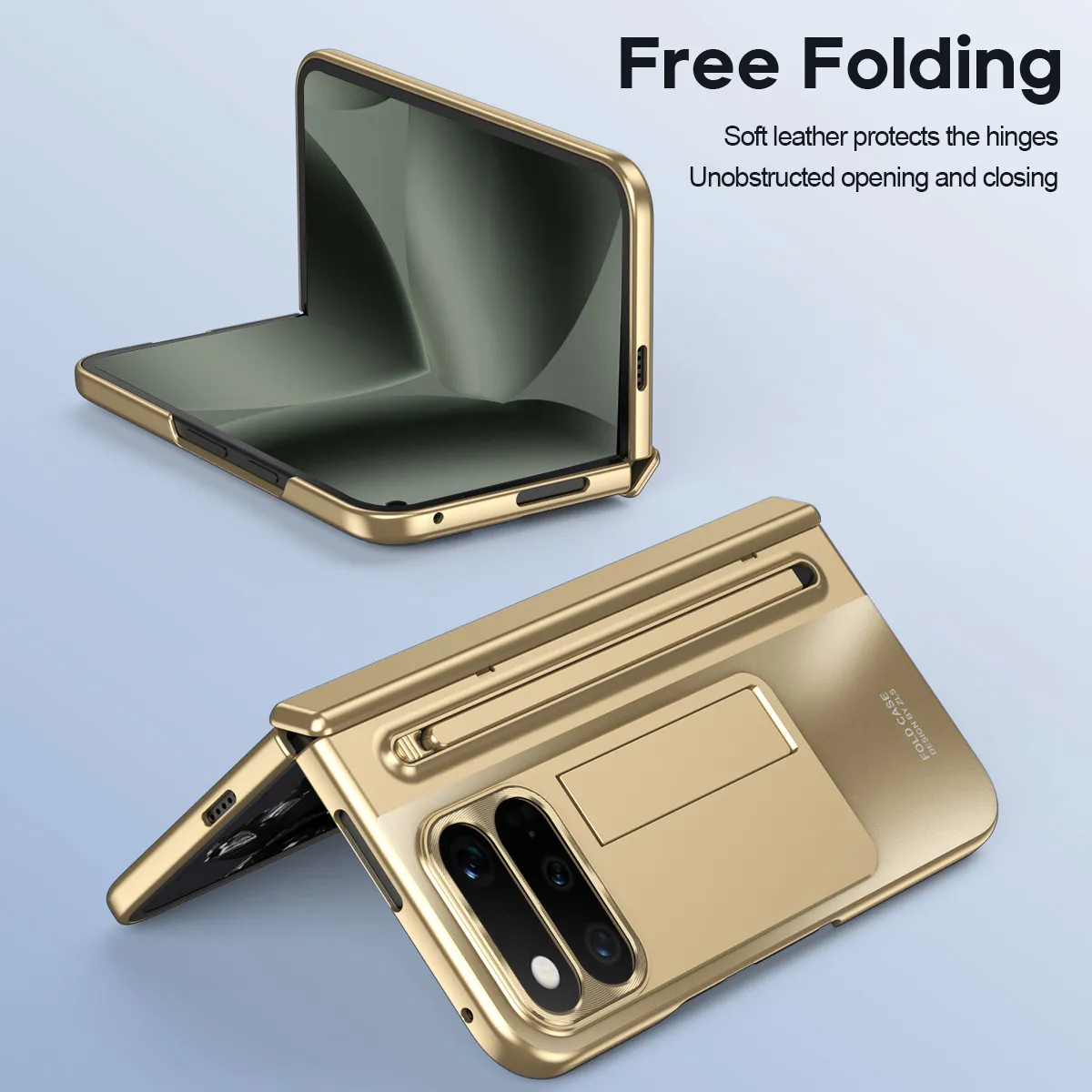 Compatible with Google Pixel 1 Pro and Pixel 9 Pro folding electroplated hinge full-coverage drop protection